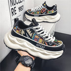 Damen Sportliche und modische Sneakers mit auffälligem Muster R&B