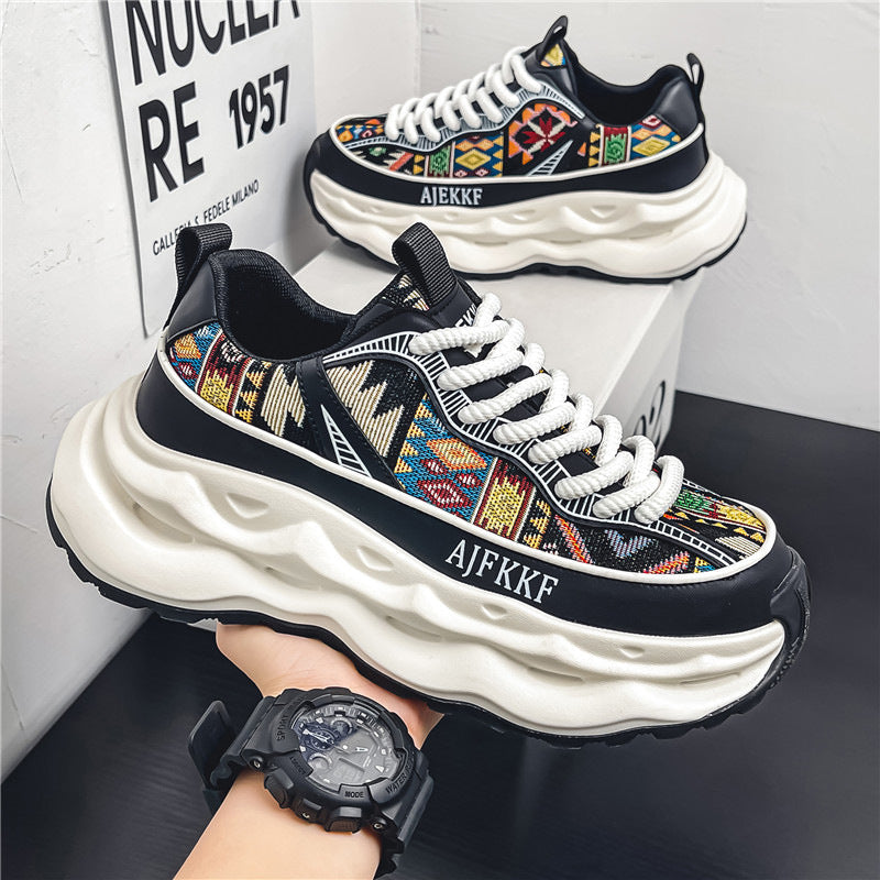 Damen Sportliche und modische Sneakers mit auffälligem Muster R&B