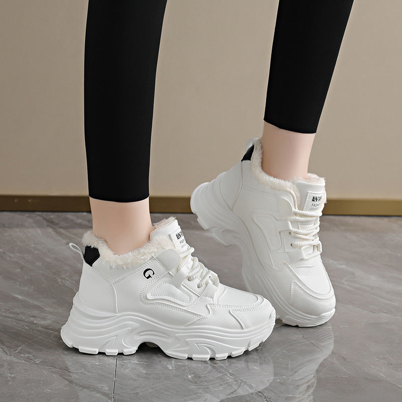 Damen Winterliche High-Top Sneakers mit weichem Fleece-Futter R&B