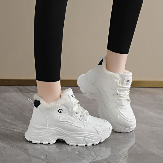 Damen Winterliche High-Top Sneakers mit weichem Fleece-Futter R&B