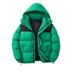 Herren modische Daunenjacke mit Kapuze und kontrastierenden Einsätzen