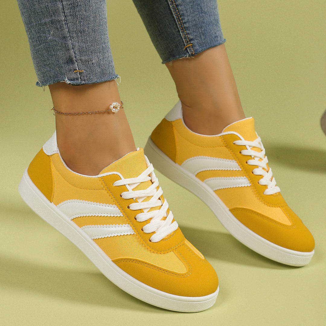 Damen Modische Sneakers im sportlichen Design mit Kontraststreifen R&B