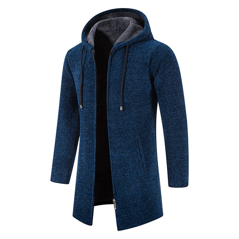 Herren modische Premium-Fleecejacke mit Kapuze und seitlichen Taschen R&B