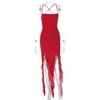 Damen Figurumspielendes Maxikleid mit asymmetrischem Saum und Rüschendetails R&B