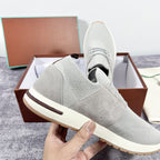Damen Bequeme Slip-On Sneakers mit elastischer Strickoberfläche und dämpfender Sohle R&B