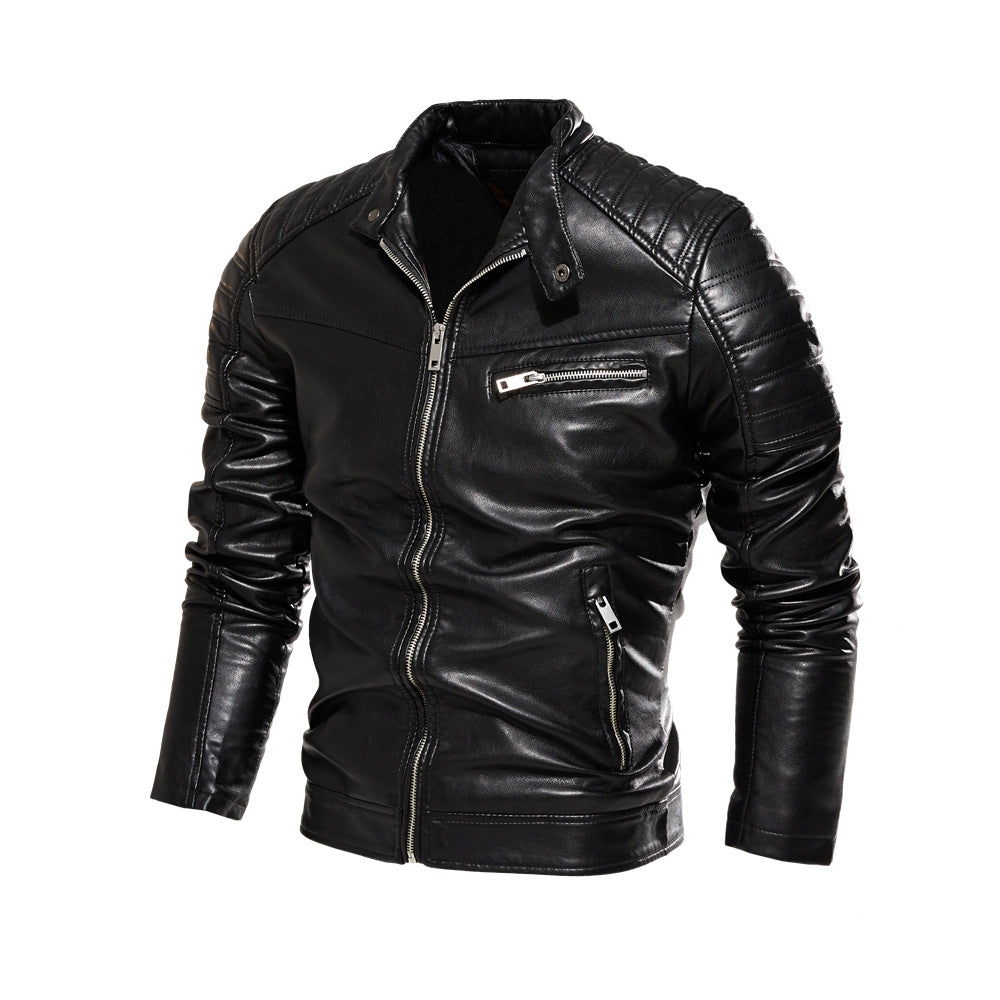 Herren Kunstlederjacke im stylishen Design mit robusten Details R&B