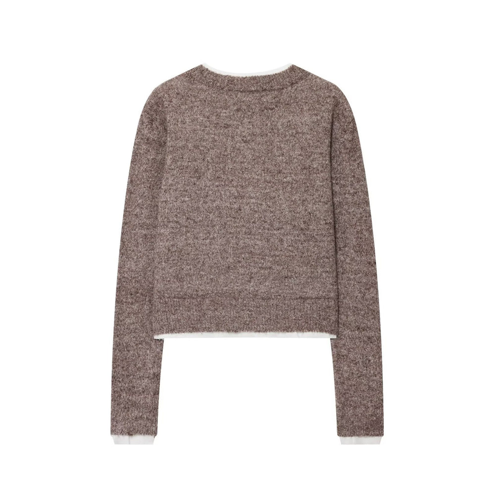Damen Kurze Strickjacke mit Knopfdetails R&B