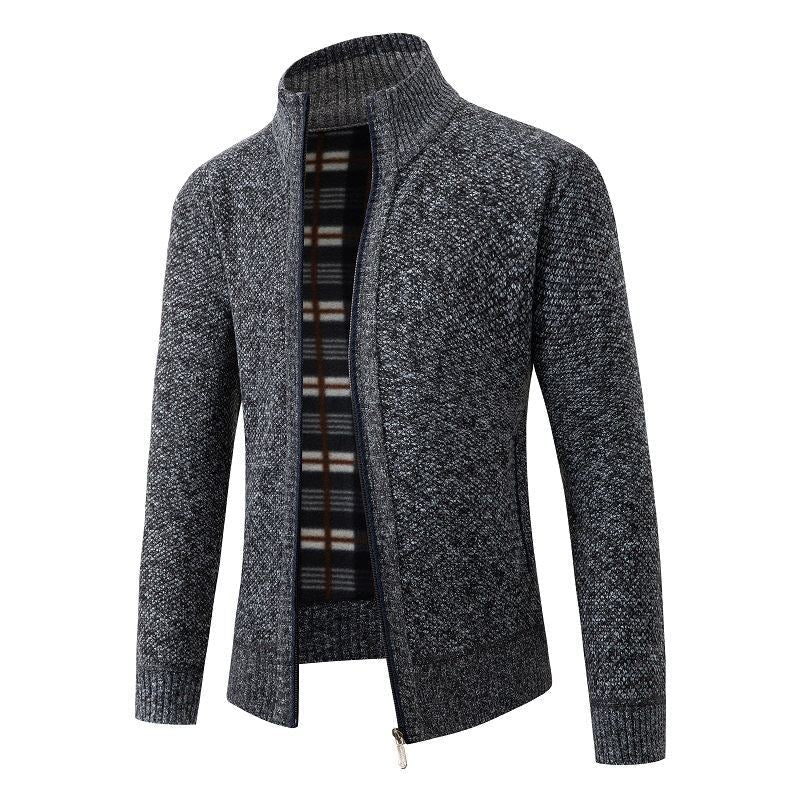 Herren modische Strickjacke mit hohem Kragen und hohem Komfort R&B