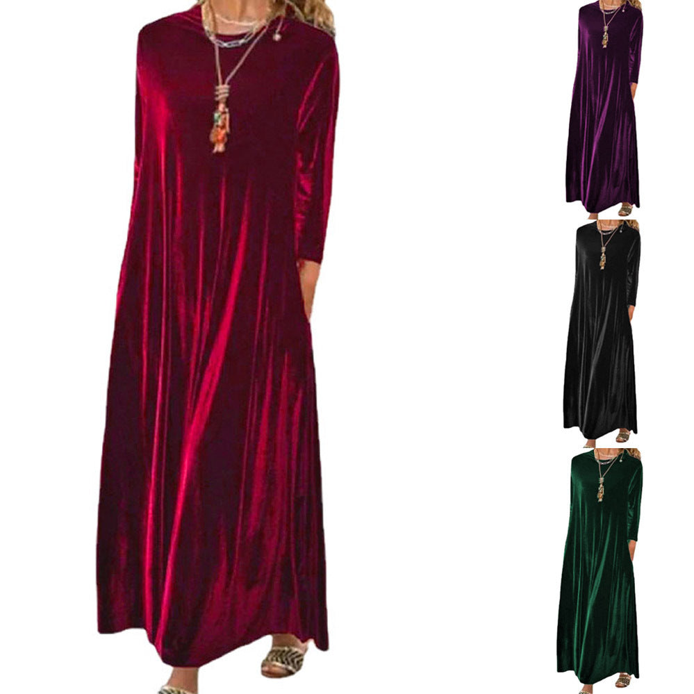 Damen Maxikleid mit elegantem Schnitt und Taschen R&B