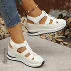 Damen Komfortable Wedge-Sandalen mit atmungsaktiven Riemen R&B