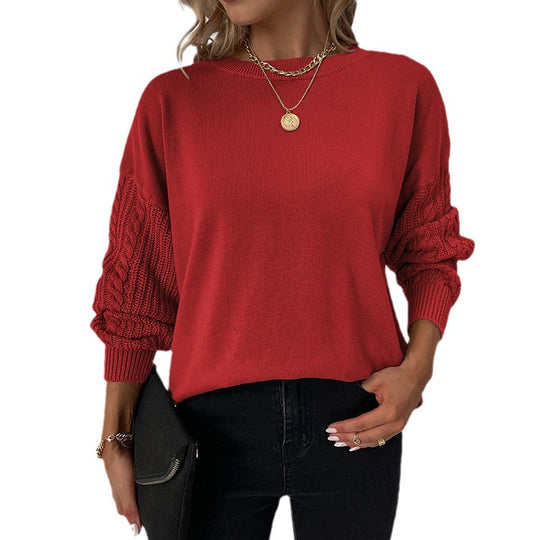 Damen Pullover mit strukturierten Ärmelpartien und lockerer Passform R&B