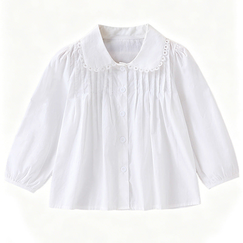 Mädchen Bluse mit Rüschendetails und elegantem Kragen R&B