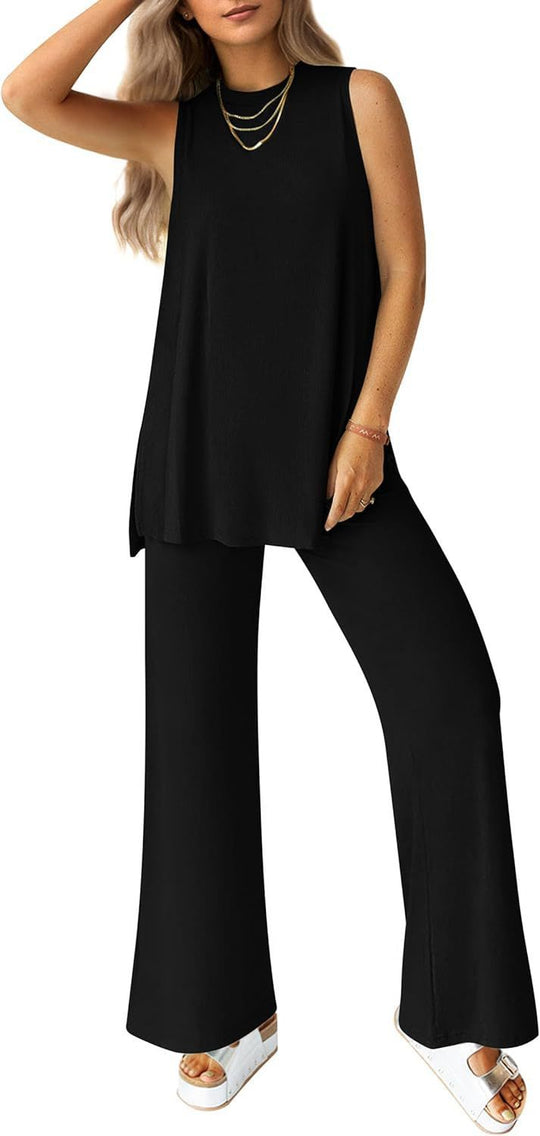 Damen Legere Oberteil und weite Hose Set R&B