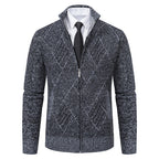 Herren modische Strickjacke mit hochabschließendem Kragen und stilvollem Zipper