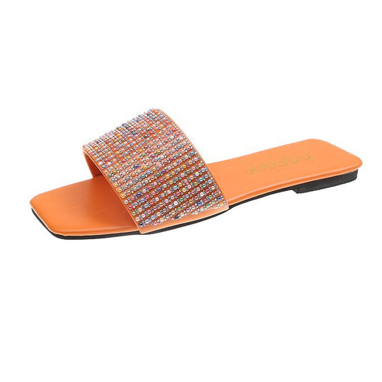 Damen Bequeme Mules mit funkelndem Strassdesign R&B