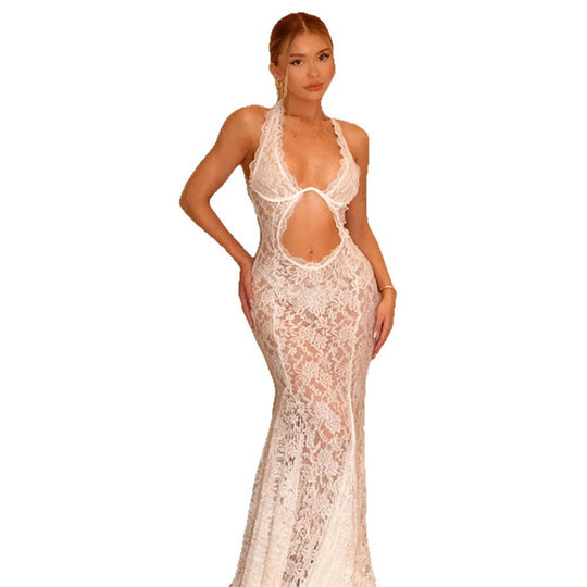 Damen Elegantes Spitzenkleid mit verführerischem Ausschnitt und traumhaftem Design R&B