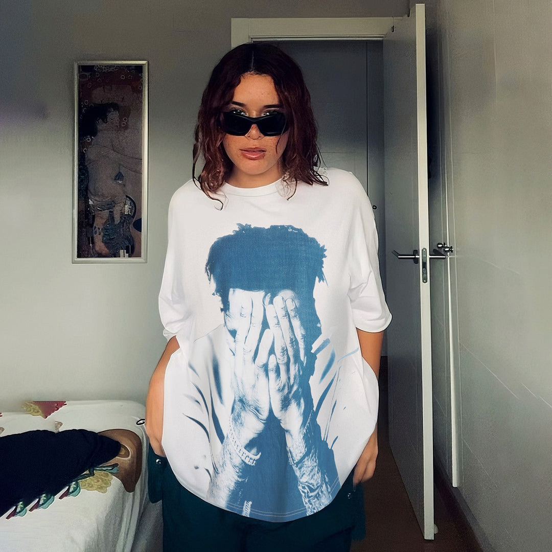 Damen T-Shirt mit glitzerndem Kreuzdesign und lässigem Schnitt R&B