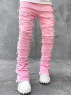Damen Skinny Jeans mit fransigen Details R&B