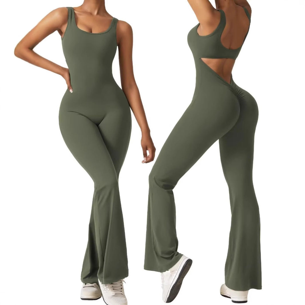 Damen Sportlicher Jumpsuit mit angeschnittenem Schnitt und trendy Cut-Outs R&B