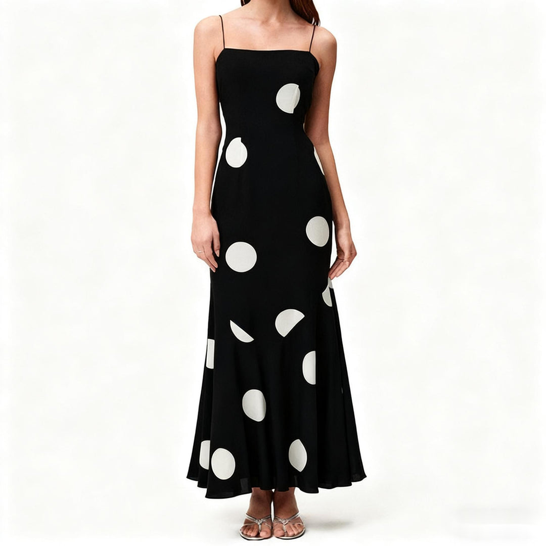 Damen Maxikleid mit elegantem Polka-Dot-Muster R&B