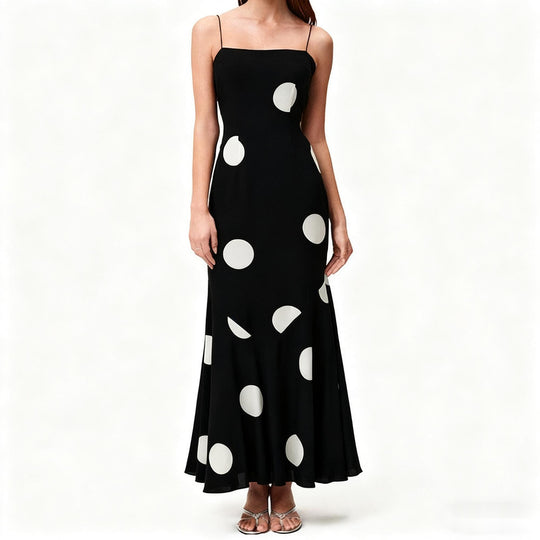 Damen Maxikleid mit elegantem Polka-Dot-Muster R&B