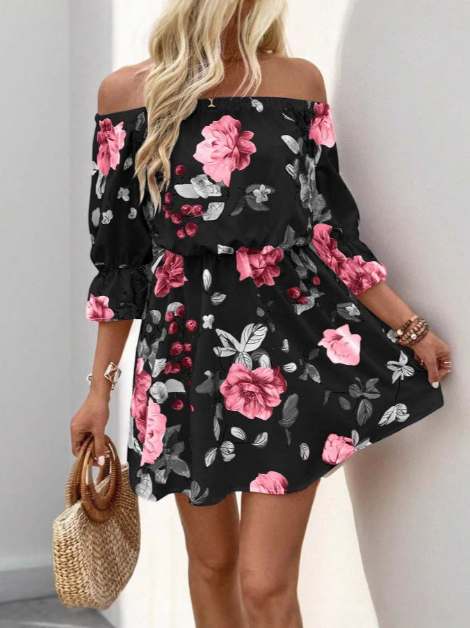 Damen Boho Kleid mit Blumenmuster R&B