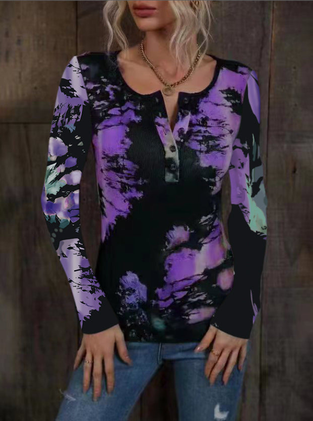 Damen Langarmshirt mit buntem Farbverlauf R&B