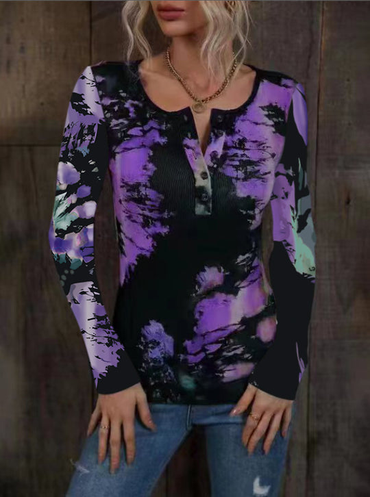 Damen Langarmshirt mit buntem Farbverlauf R&B