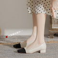 Damen Ballerinas mit elegantem Kontrast und komfortablem Blockabsatz R&B