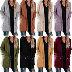Damen Grobstrickcardigan mit tiefen Taschen und dekorativem Zopfmuster