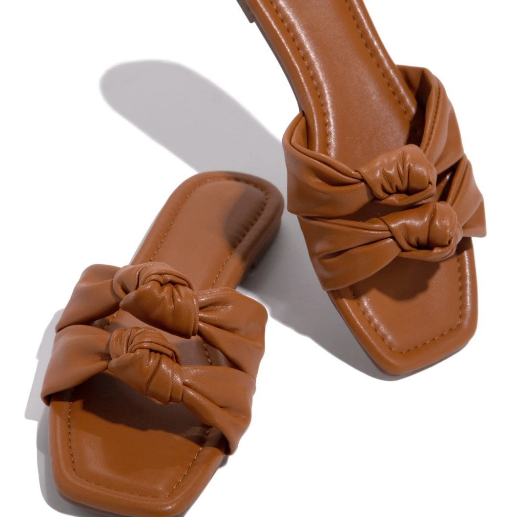Damen elegante Riemchensandalen mit Knoten R&B