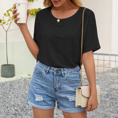 Damen lässiges Übergrößen T-Shirt R&B