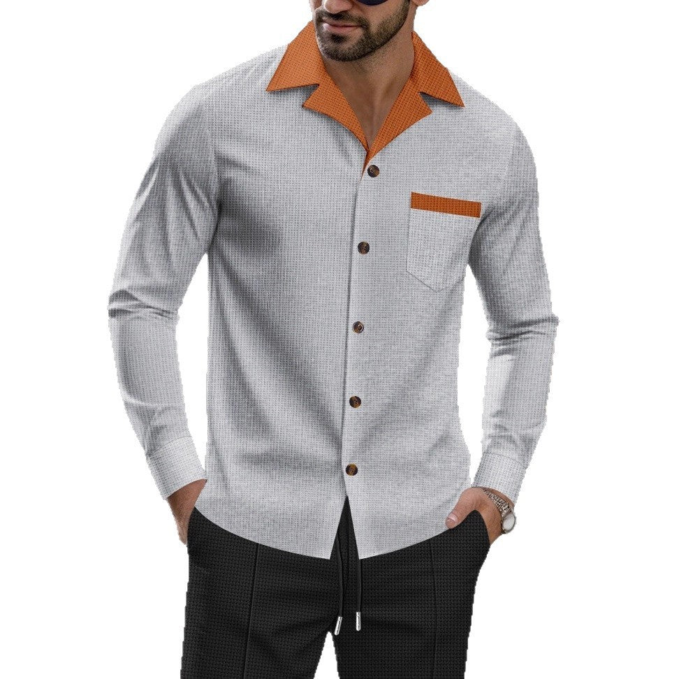Herren Schicke Langarmhemd R&B