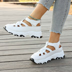 Damen Sportliche Sneaker-Sandalen mit elastischen Riemen und rutschfester Sohle R&B