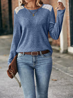 Damen Freizeit Pullover mit elegantem Spitzendetail R&B