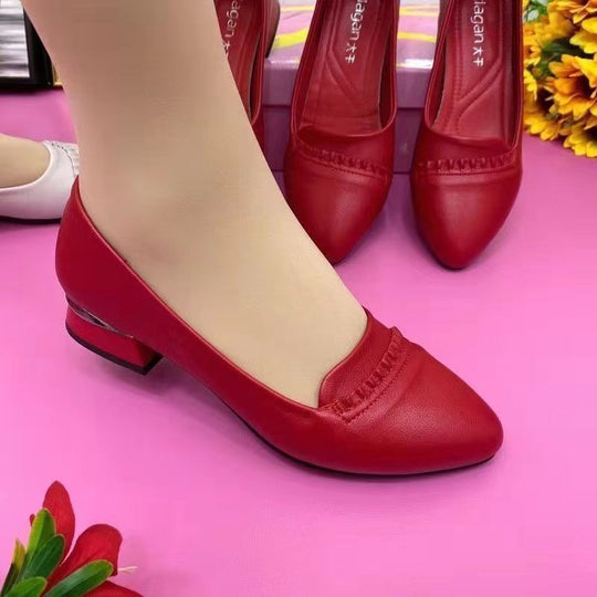 Damen elegante Ballerinas mit modischem Absatz und dezentem Design R&B