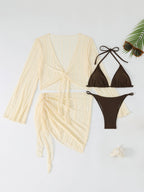 Damen Beach-Set mit transparentem Überwurf R&B