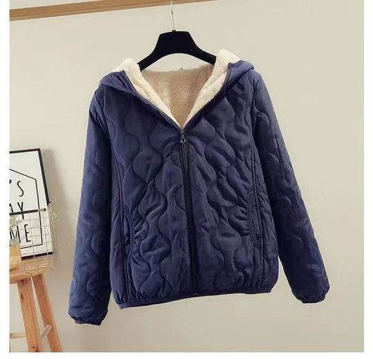 Damen gesteppte Winterjacke mit Kapuze R&B