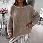 Damen Übergroßer Strickpullover mit luftigen Ärmeln R&B