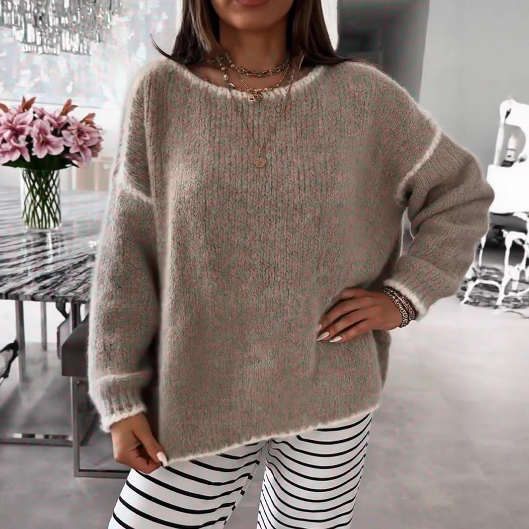 Damen Übergroßer Strickpullover mit luftigen Ärmeln R&B