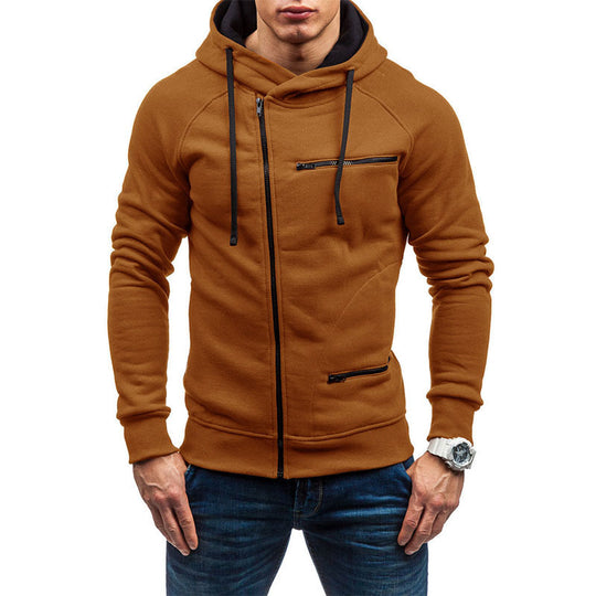 Herren Kapuzenjacke mit modernem Reißverschluss und kontrastiven Details R&B
