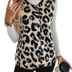 Damen Kuschelige Fellweste mit Leopardenmuster R&B