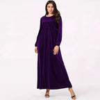 Damen Maxikleid aus luxuriösem Samt mit elegantem Faltenwurf R&B