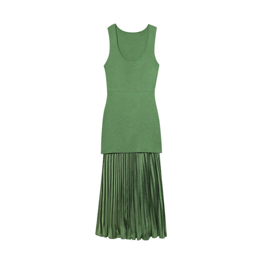 Damen Maxikleid mit plissiertem Rock und körpernahem Oberteil R&B