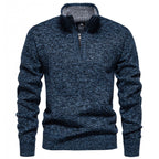 Herren Hochwertiger Pullover mit Stehkragen und Reißverschluss R&B
