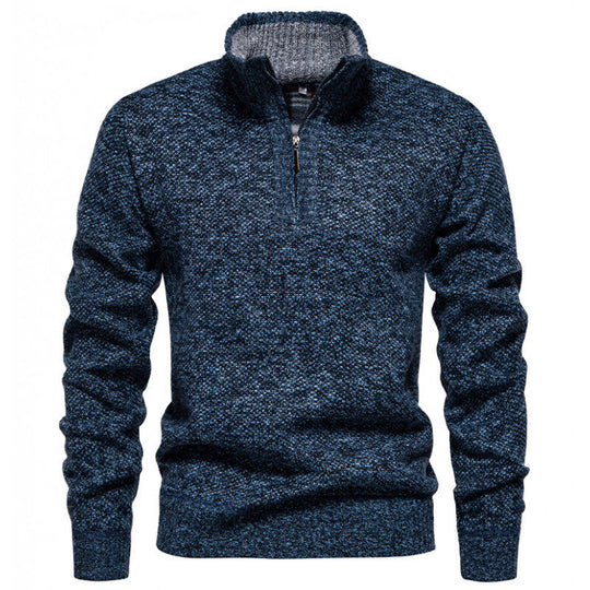Herren Hochwertiger Pullover mit Stehkragen und Reißverschluss R&B