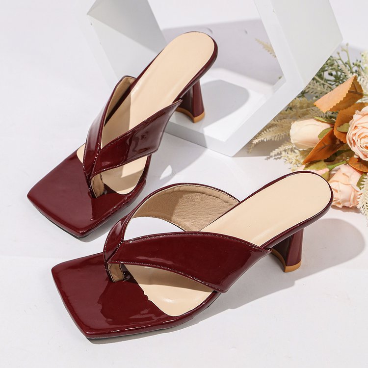 Damen modische Slingback-Pantoletten mit quadratischer Zehenpartie und elegantem Absatz R&B