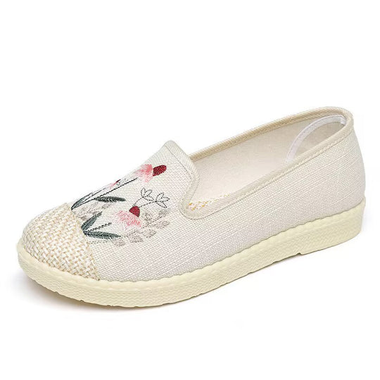 Damen Espadrilles mit floralem Stickdesign und rutschfester Jutesohle R&B