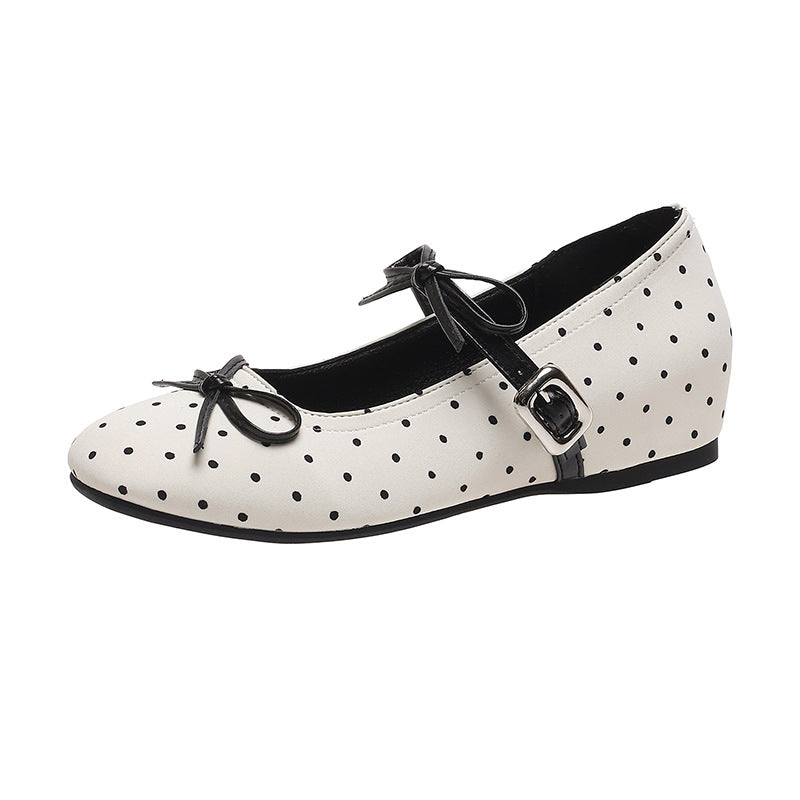 Damen Elegante Ballerinas mit modischem Riemen und Punkte-Design R&B