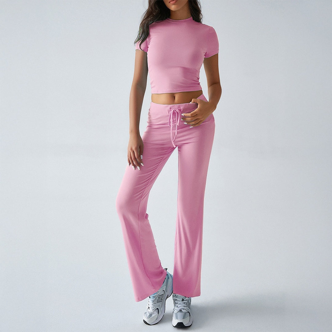 Damen Sportliches Lounge-Set mit elastischem Bund und figurbetontem Oberteil R&B